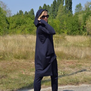 Hoodie And Joggers, Women Activewear Set, Dark Blue Lounge Wear Set, Plus Size Clothing, Hooded Sweatsuit Woman, Dark Blue Sport Set
