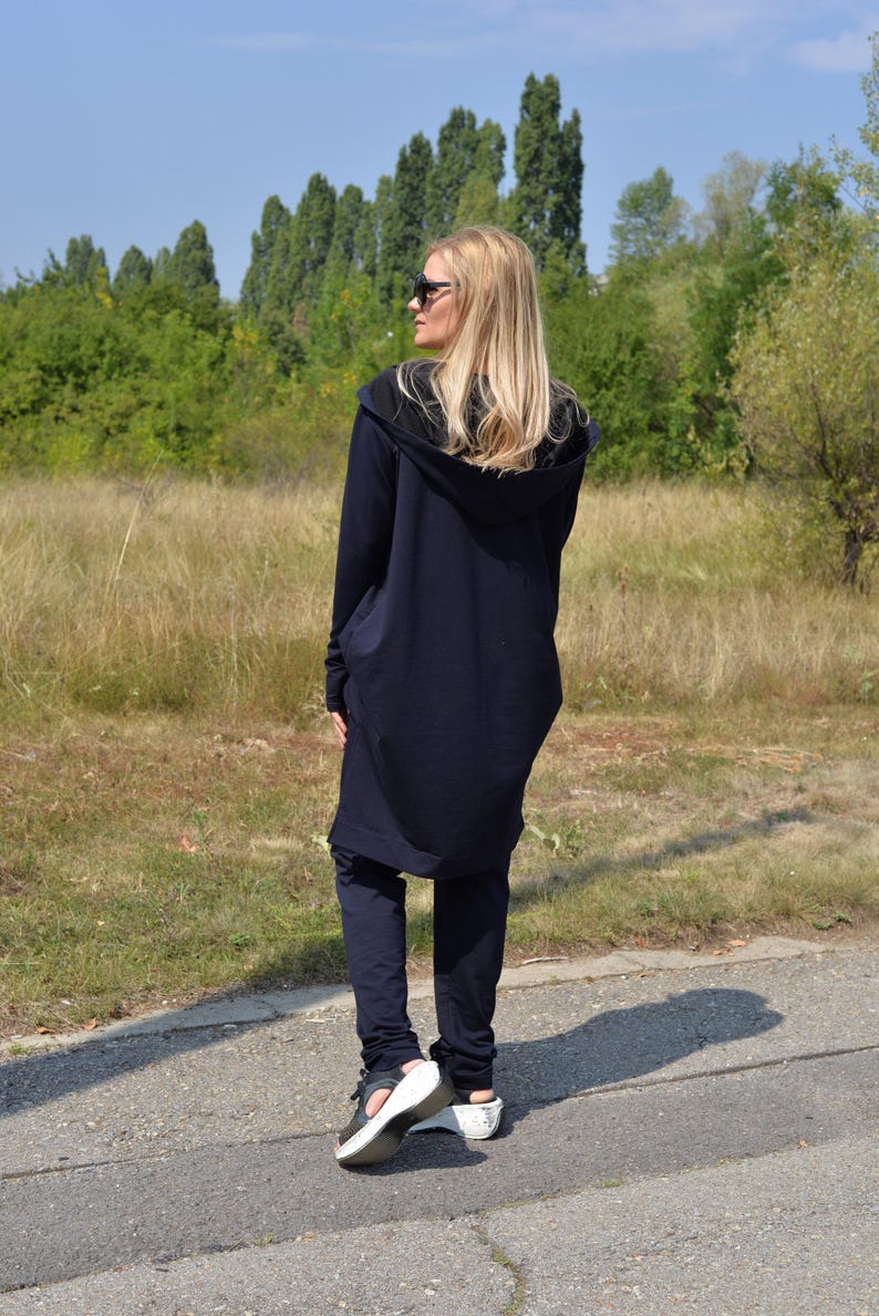 Hoodie And Joggers, Women Activewear Set, Dark Blue Lounge Wear Set, Plus Size Clothing, Hooded Sweatsuit Woman, Dark Blue Sport Set