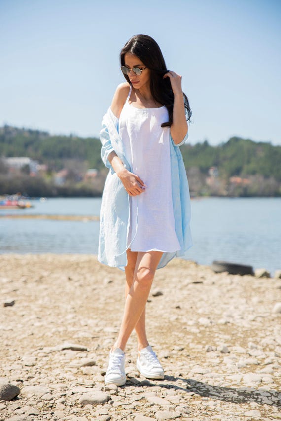 Linen Slip Dress, White Mini Slip Dress, Camisole Dress, Linen Dress With Straps, Great Basic for layering and lounging, Beach Dress Linen Slip Dress, White Mini Slip Dress, Camisole Dress, Linen Dress With Straps, Great Basic for layering and lounging, Beach Dress