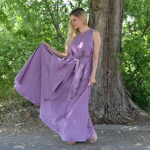 High Waisted Skirt For Women, Linen Maxi Skirt, Elegant Maxi Linen Skirt, Plus Size Clothing, Flare Skirt, Linen Dresses For Women