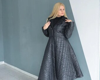 Quilted Jacket, Winter Clothing, Winter Coat, Winter Jacket, Black Jacket, Long Coat, Puffer Coat