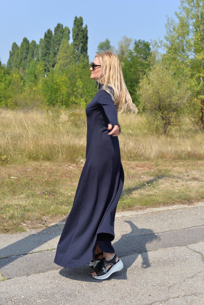 Turtleneck Maxi Dress Black, Winter Maxi Dress, Gothic Maxi Dress, Plus Size Maxi Dress, Sweater Dresses, Long Sleeves Dress