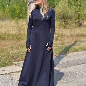 Turtleneck Maxi Dress Black, Winter Maxi Dress, Gothic Maxi Dress, Plus Size Maxi Dress, Sweater Dresses, Long Sleeves Dress