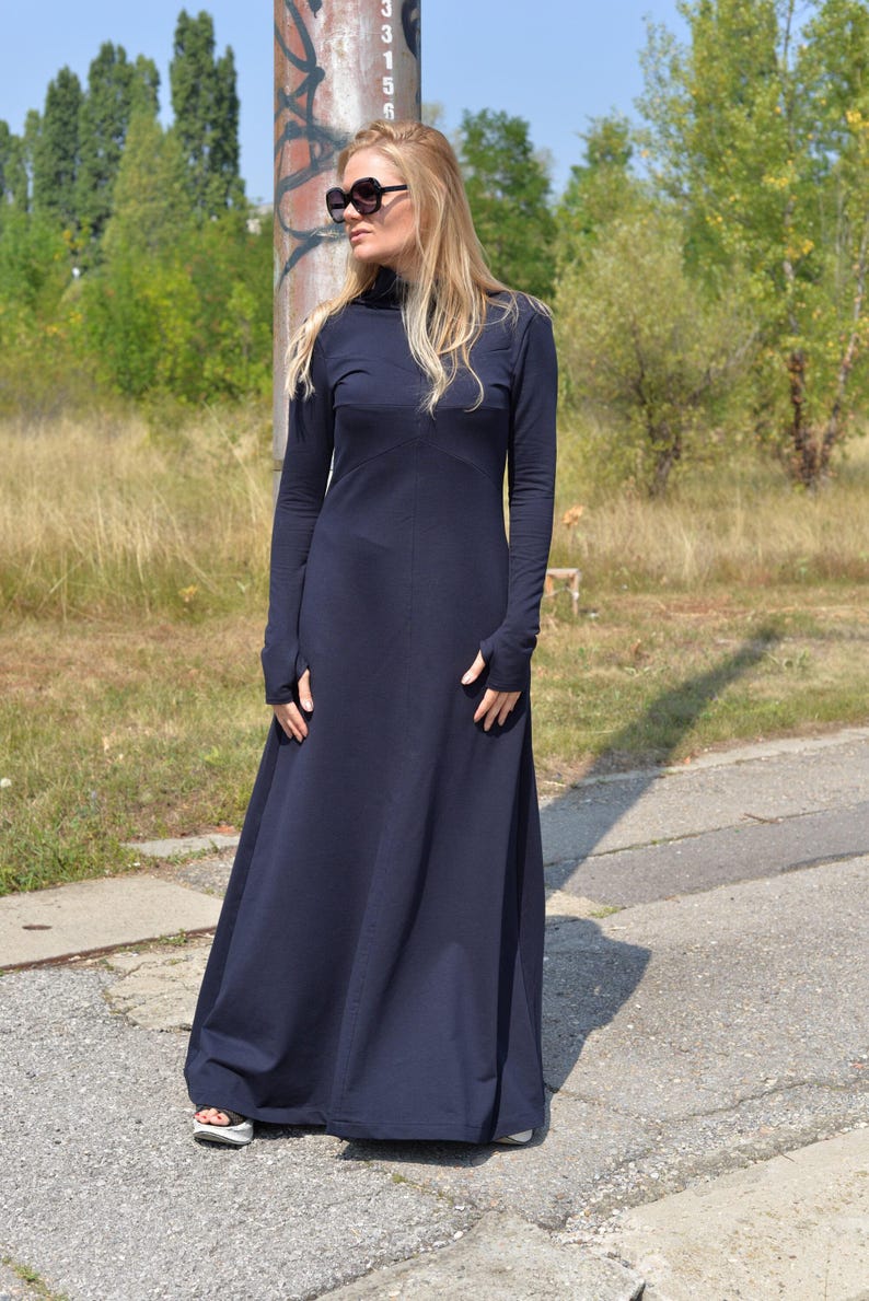 Turtleneck Maxi Dress Black, Winter Maxi Dress, Gothic Maxi Dress, Plus Size Maxi Dress, Sweater Dresses, Long Sleeves Dress