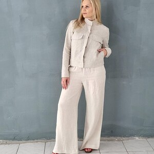 Heavyweight Linen Jacket, Natural Linen Coat, Linen Jacket, Autumn Linen Coat, Buttoned Linen Coat, Boho Linen Jacket, Linen Jacket Woman