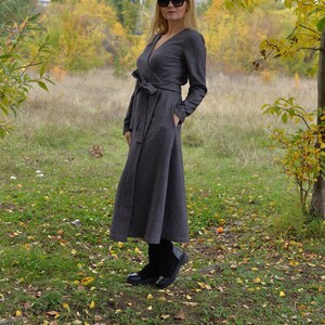 grey dress
gray wrap dress
knit wrap dress
silver wrap dress
wool dresses for winter
grey wrap dress with sleeves