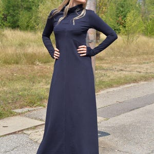Turtleneck Maxi Dress Black, Winter Maxi Dress, Gothic Maxi Dress, Plus Size Maxi Dress, Sweater Dresses, Long Sleeves Dress