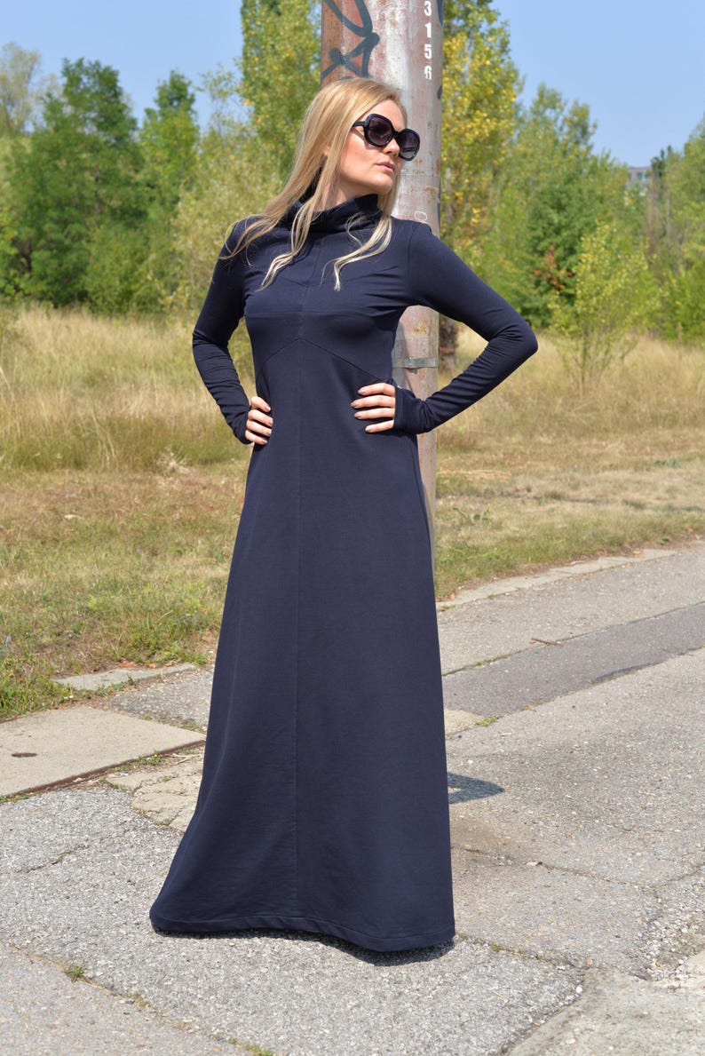 Turtleneck Maxi Dress Black, Winter Maxi Dress, Gothic Maxi Dress, Plus Size Maxi Dress, Sweater Dresses, Long Sleeves Dress