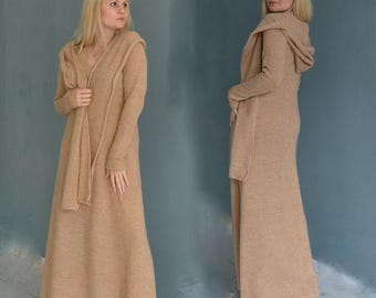 Winter Dress, Winter Maxi Dress, Knit Dress, Winter Sweater , Maxi Dress, Plus Size Winter Dress, Warm Dress