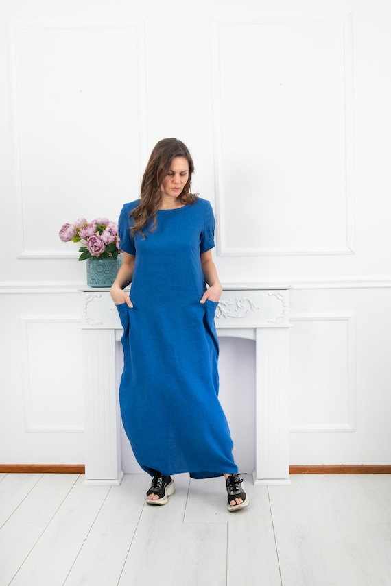 chinese dress ladies Denim Blues Maxi XXS