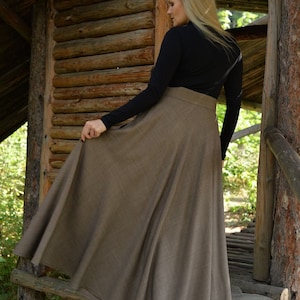 Elegant Maxi Wool Skirt, Minimalist Formal Skirt, Wool Maxi Skirt, Plus Size Clothing, Winter High Waist Victorian Skirt