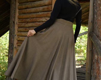 Maxi Skirt, Wool Skirt, Winter Skirt, Wool Maxi Skirt, Plus Size Clothing, High Waist Skirt