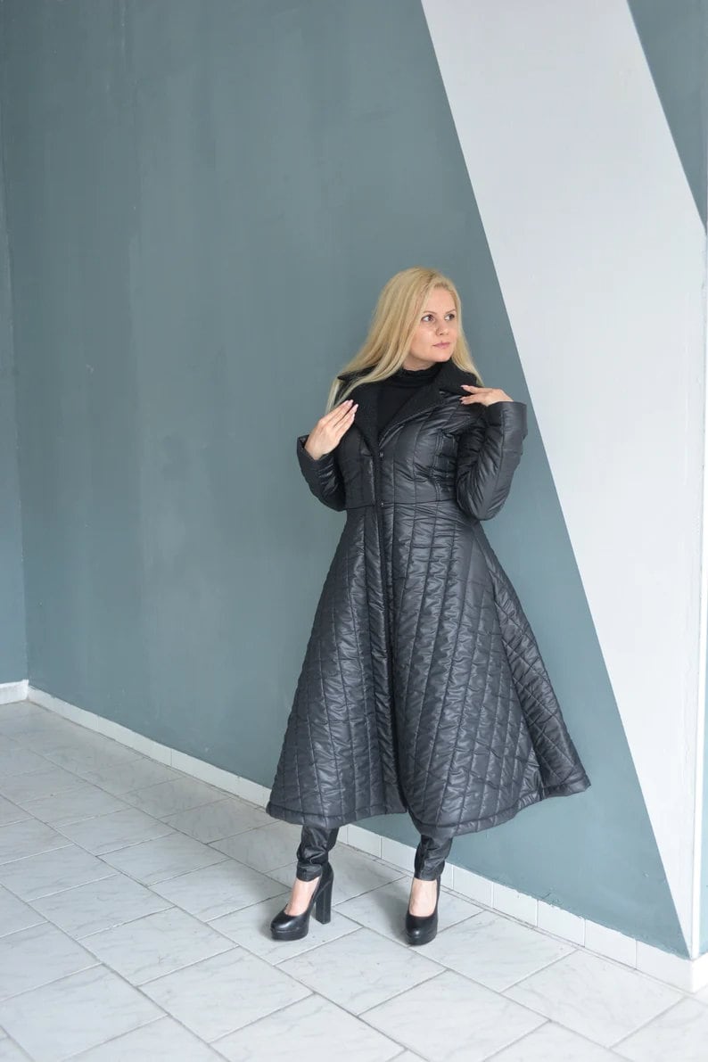 Maxi Coat Puffer, Black Puffer Coat, Long Puffer Jacket for Maxi Coat Puffer, Black Puffer Coat, Long Puffer Jacket for