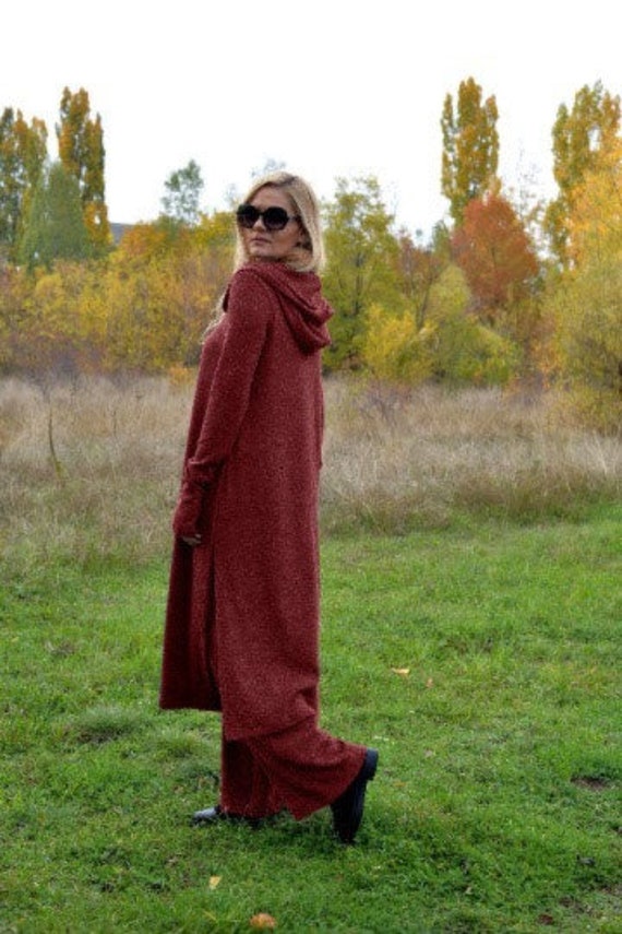 Knitted Hooded Cardigan Sweater Vest Pants Knit Cardigan and Pants Set Hooded Sweat Suit Comfy Wide Leg Pants Plus Size Clothing Etsy