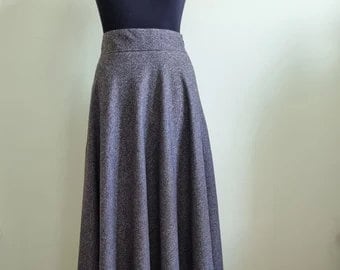 Wool Maxi Skirt Grey Long • Winter High Waist Victorian Skirt • Minimalist Formal Skirt • Elegant Maxi Wool Skirt • Flare Skirt