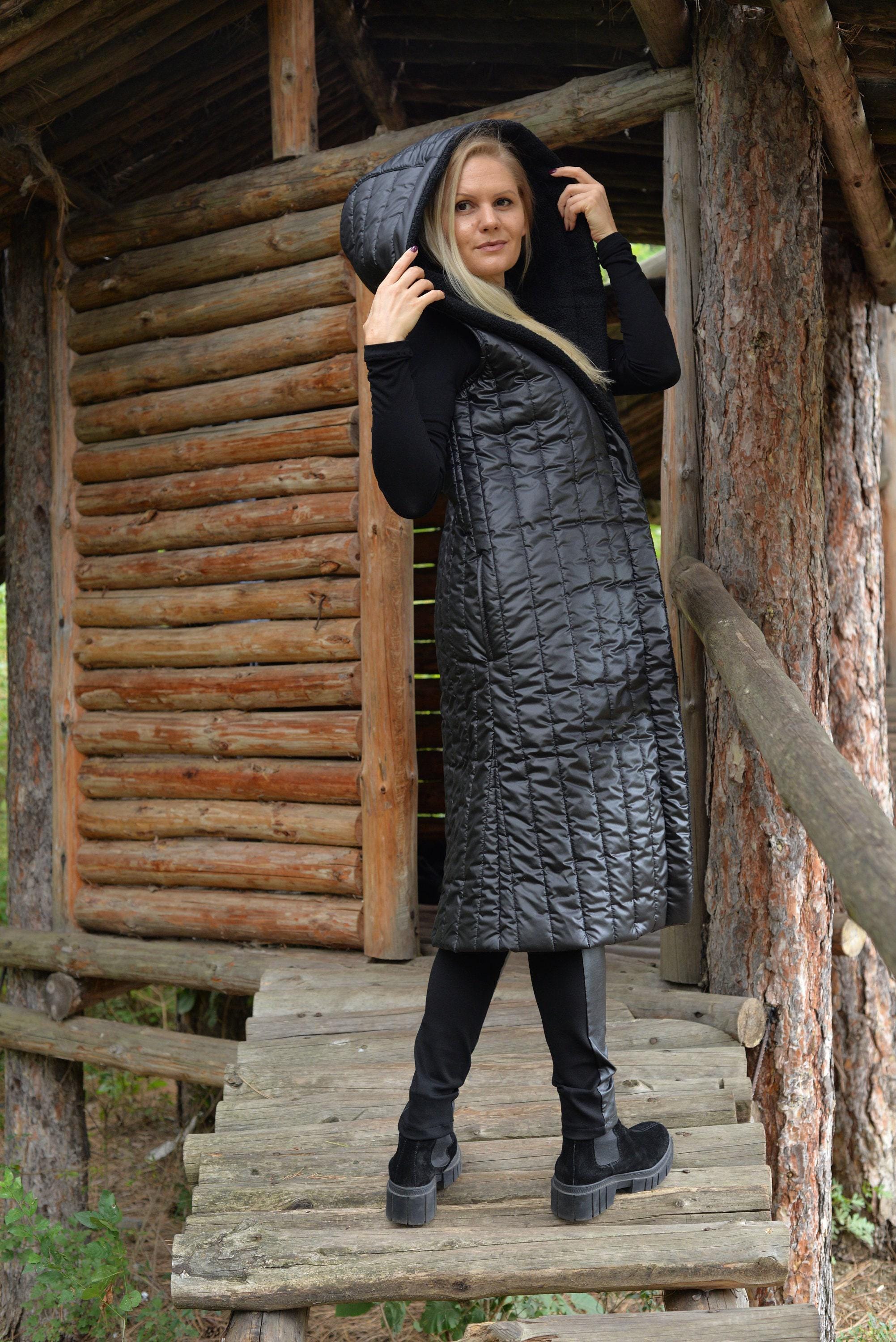 Gilet Imbottito Donna Con Cappuccio – Piumino Lungo Senza Maniche, Morbido E Impermeabile