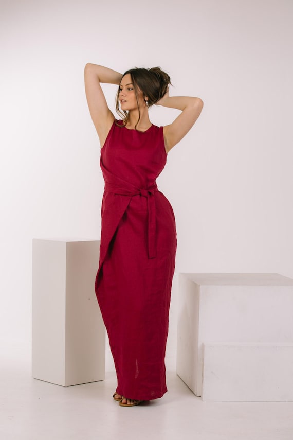 Japanese Style Dress, Convertible Dress, Multi Style Maxi Dress, Sleeveless Dress, Asymmetric Linen Dress, Bordeaux Linen Wrap Dress - Etsy Japanese Style Dress, Convertible Dress, Multi Style Maxi Dress, Sleeveless Dress, Asymmetric Linen Dress, Bordeaux Linen Wrap Dress - Etsy