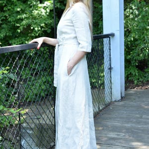 Natural Linen Dress, Linen Wrap Dress, Plus Size Maxi Dress, Linen Maxi Dress, Boho Wedding Dress, Plus Size Dress, Long Linen Dress
