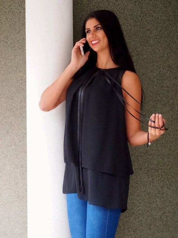Black chiffon jacket plus size 2025