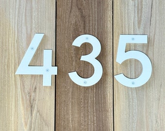 Modern House Numbers, HDPE Marine Grade Plastic, Floating Number
