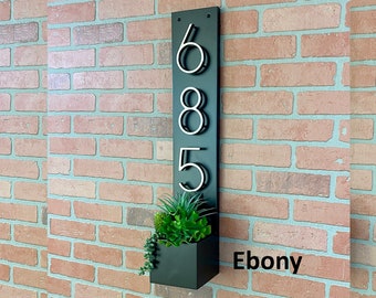 Address Sign Planter Box, Floating Number Address Plaque, Address Planter Box, Rustic Address Sign, Succulent Planter, Welcome Sign