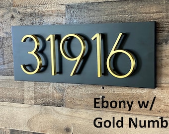 Letrero de dirección flotante moderno: placa rústica de madera y metal