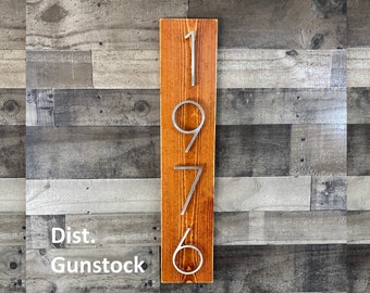 Modern Floating Number Wood Address Sign, House Number Plaque