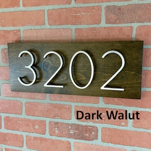 Wood Address Sign, Modern Floating Number Wood Address Sign, Welcome Sign, Rustic Home Decor, Home or Office, Customized Home Address Sign