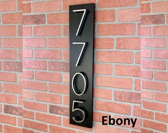 Modern Floating Number Address Sign, Wood Home Decor