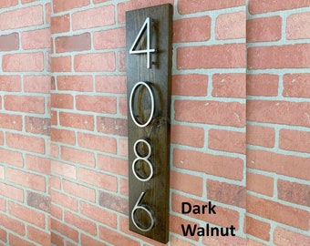 Modern Floating Number Wood Address Sign For Home or Office, Home Wood Address Sign, Modern House Numbers, House Warming gift, Metal Numbers