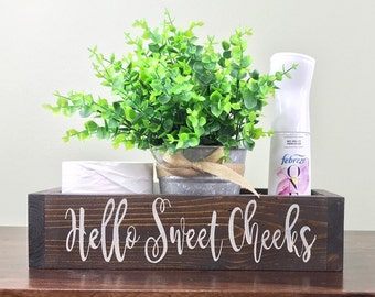 Rustic Toilet Tank Decor Box: Farmhouse Bathroom Organizer