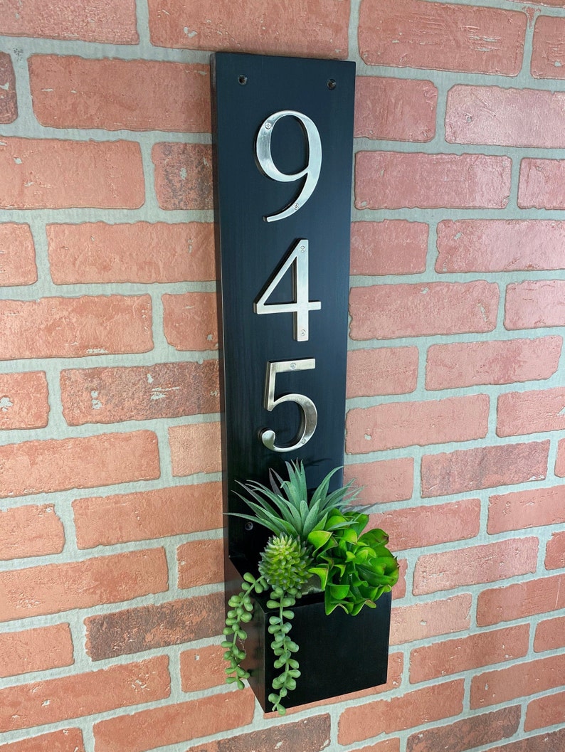 Address Sign Planter Box Address Plaque Address Planter Box Etsy