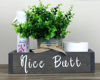 Rustic Toilet Tank Box: Farmhouse Bathroom Decor with Toilet Paper Holder
