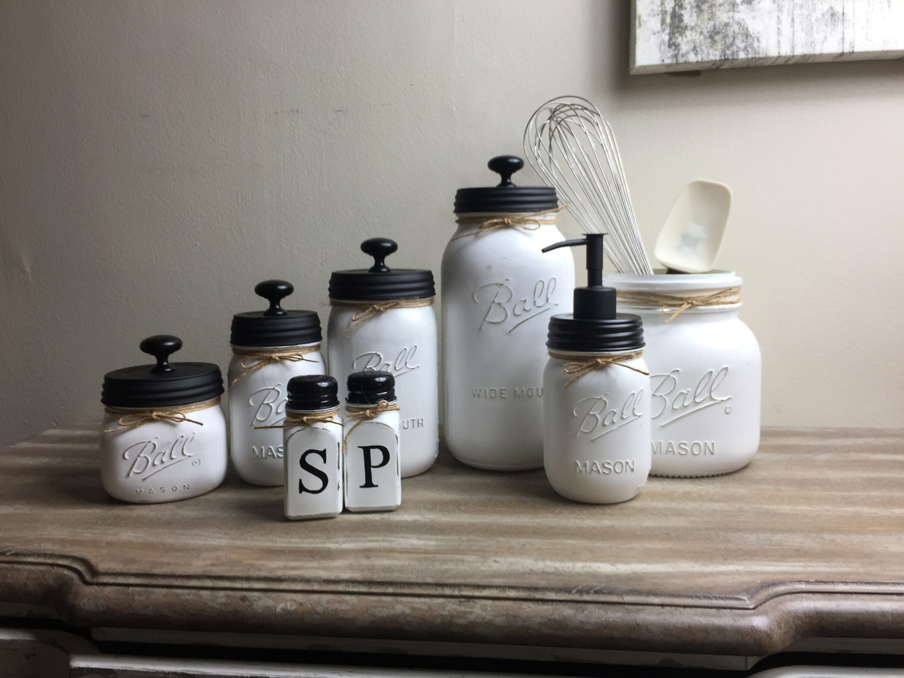 Mason Jar Kitchen Set Complete Mason Jar Set Mason Jar Etsy