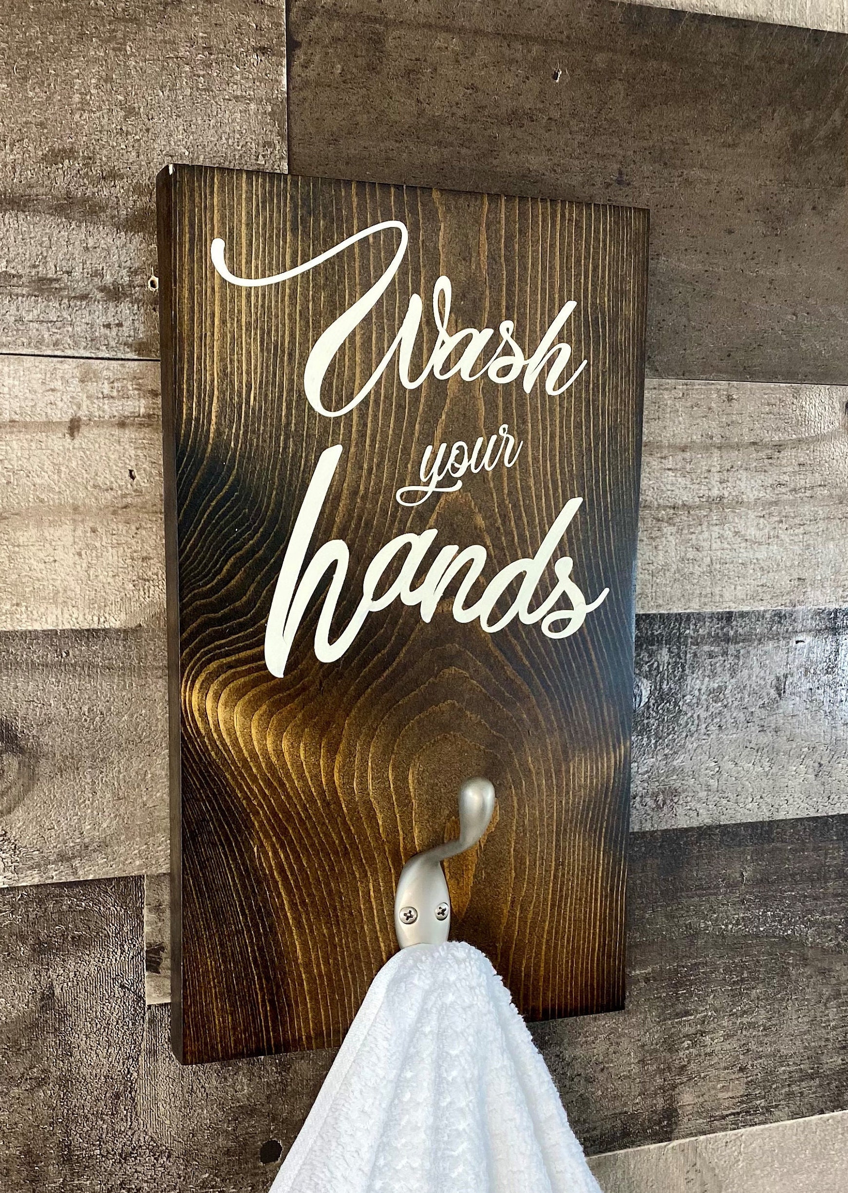 Wash Your Hands Bathroom Wall Decor Bathroom Decor Rustic - Etsy