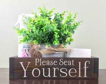Handcrafted Toilet Tank Planter Box: Rustic Farmhouse Bathroom Decor
