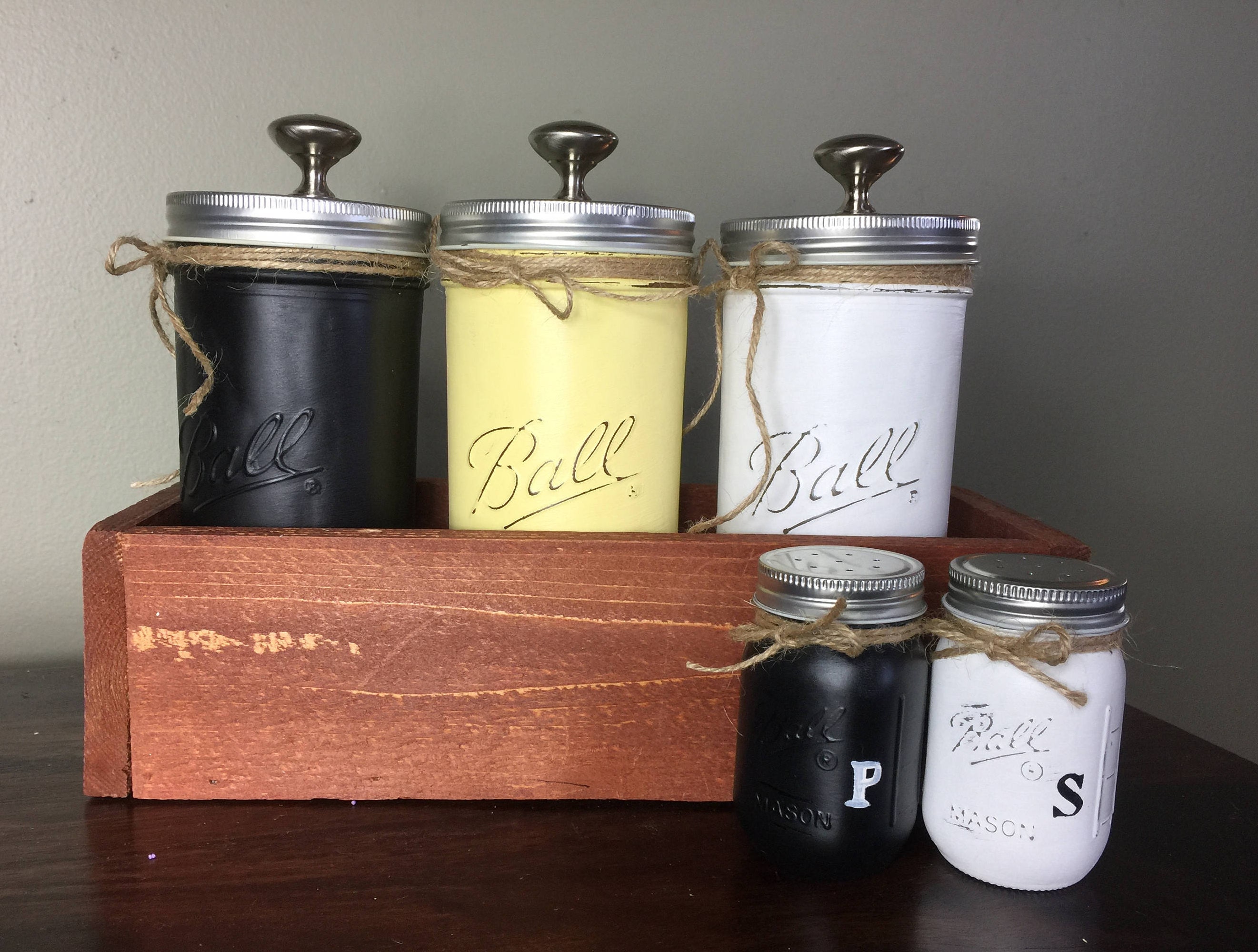 Mason Jar Decor Mason Jar Kitchen Decor Kitchen Canisters Etsy