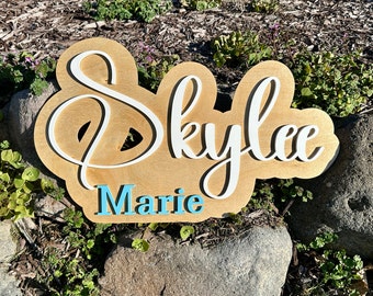 Custom Wood Baby Name Sign, Nursery Decor