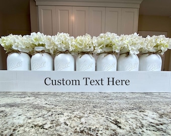 Centro de mesa iluminado con tarro de cristal: decoración rústica de mesa de granja