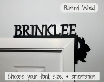 Painted Wood Bedroom Door Topper: Custom Name Sign