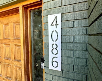 Modern HDPE House Address Sign, Weatherproof, Vertical or Horizontal
