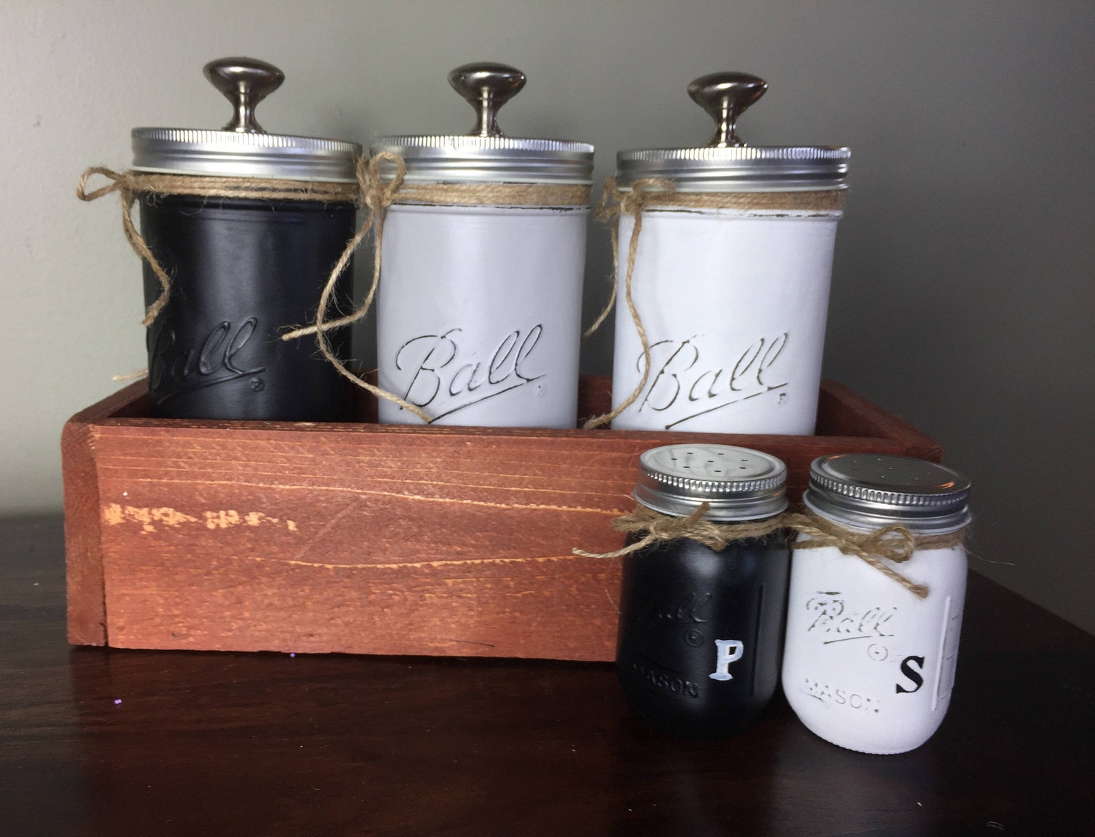 Mason Jar Decor Mason Jar Kitchen Decor Kitchen Canisters Etsy
