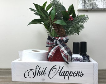 Rustic Toilet Tank Decor Box: Farmhouse Bathroom Organizer