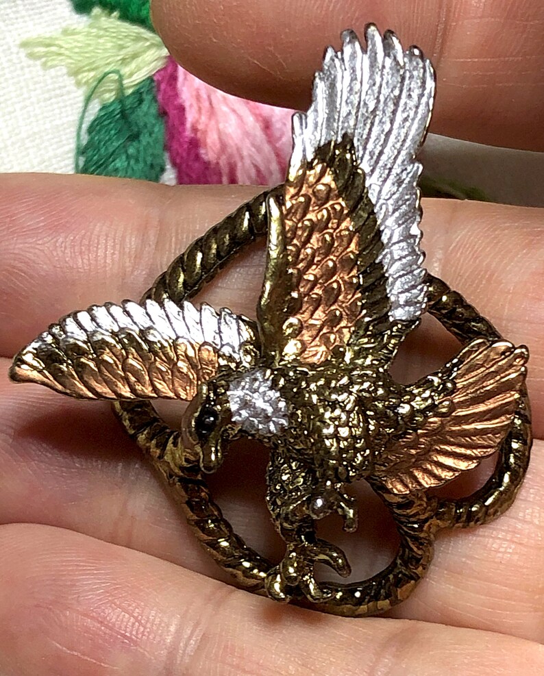Vintage Tri Colour American Eagle Western Cowboy BOLO ClipFastenDecoration