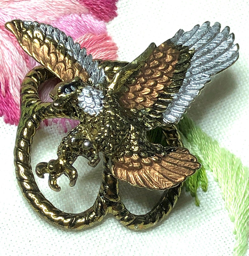 Vintage Tri Colour American Eagle Western Cowboy BOLO ClipFastenDecoration