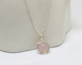 Rose quartz necklace, 925 sterling silver rose quartz pendant, silver rose quartz pendant, rose quartz jewellery, quartz pendant