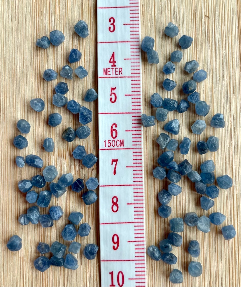 Raw sapphire 100 pcs, natural rough sapphire crystals, small sapphire pieces, September birthstone, natural raw crystals, small sapphire image 8