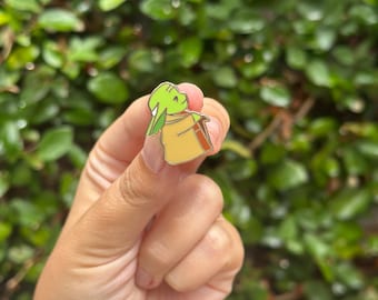 Old Green Guy Sky-Walker Enamel Pin 1.75"