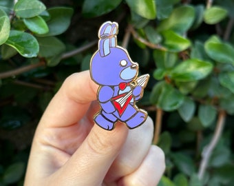 Rock Bunny Sky-Walker Enamel Pin 1.75"