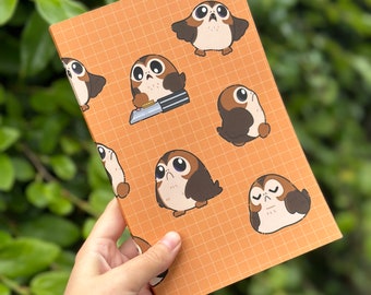 Space Puffin Lined Notebook. 5x8